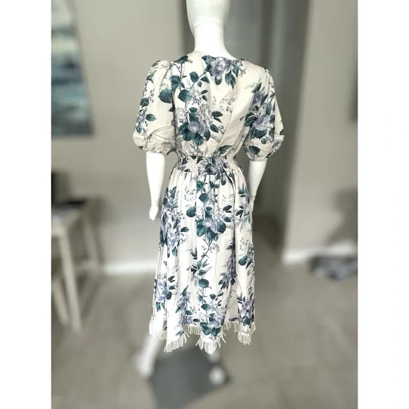 Beautiful floral print detailed midi dress S M L - Picture 6 of 8